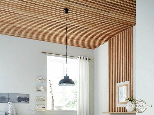 Декор потолка деревянным брусом - Киев | ZenWood