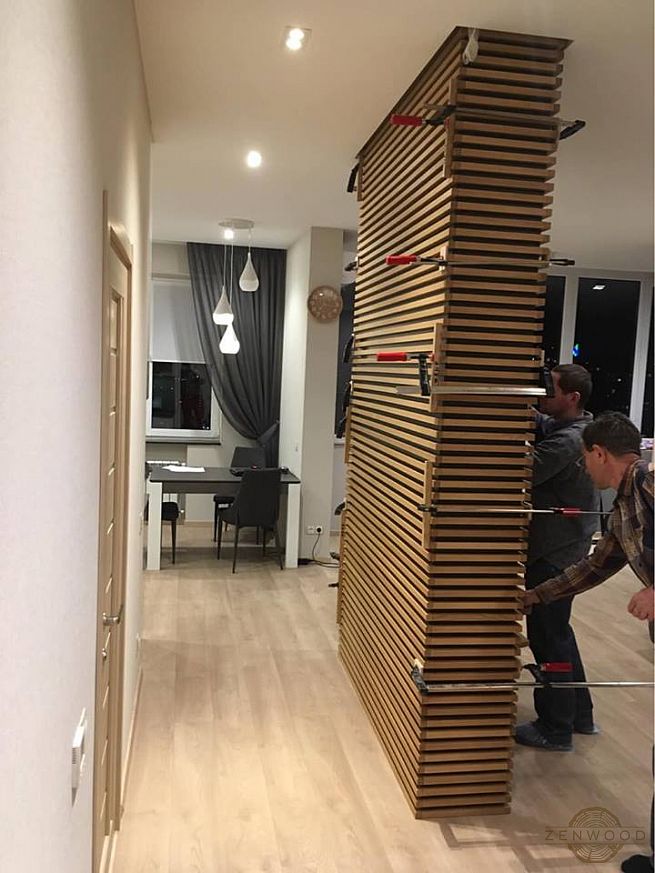 Декор стін горизонтальними рейками - Київ | ZenWood