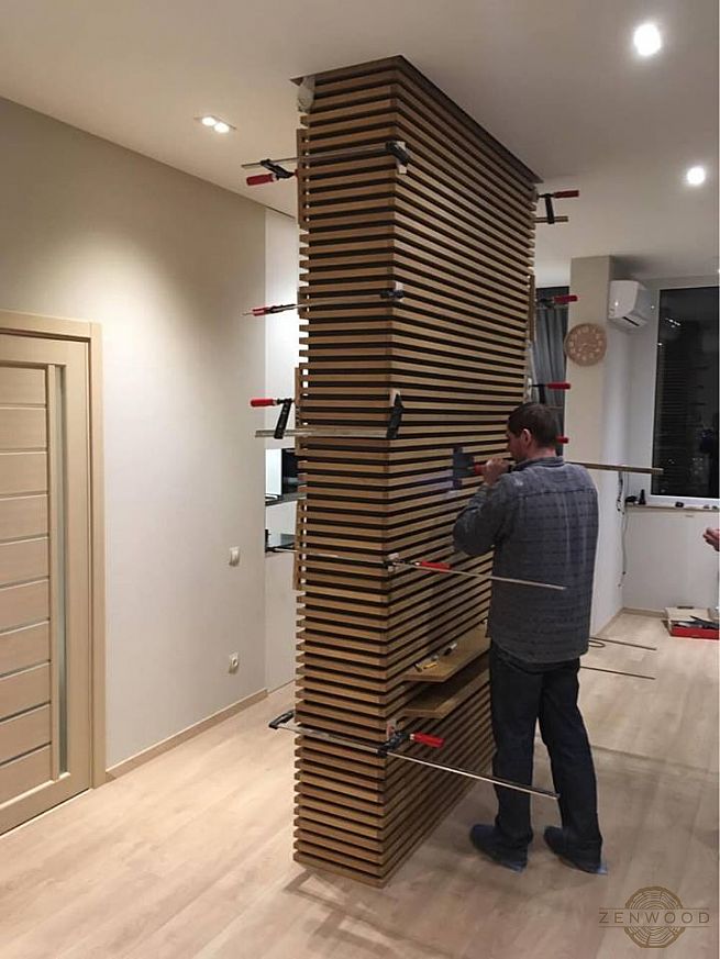 Декор стін горизонтальними рейками - Київ | ZenWood