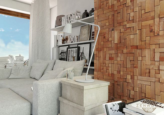 Декор стін з асиметричних дощок - Київ | ZenWood