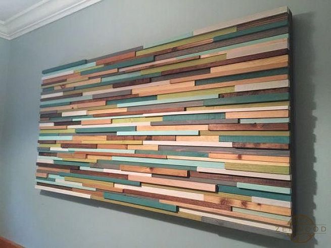 Декор стін з асиметричних дощок - Київ | ZenWood