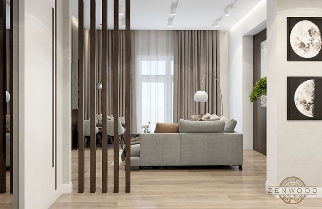 Перегородка зонування вертикальним брусом - Київ | ZenWood