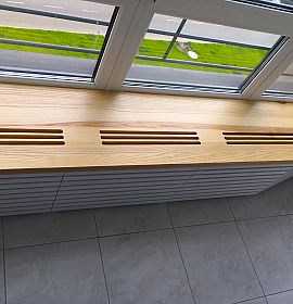 Ясеневе підвіконня зі зйомними екранами радіатора - Київ | ZenWood