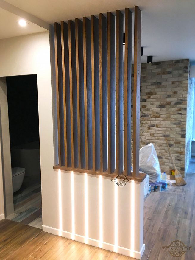 Перегородка зонування вертикальним брусом - Київ | ZenWood