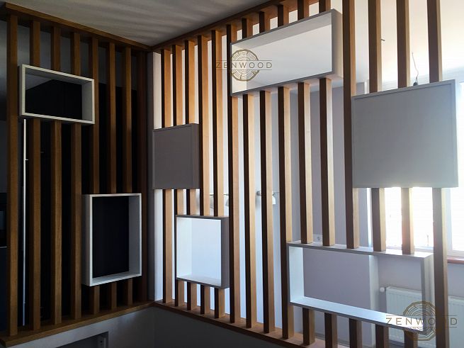 Перегородка зонування з полицями - Київ | ZenWood