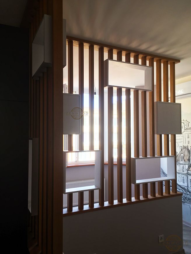 Перегородка зонування з полицями - Київ | ZenWood