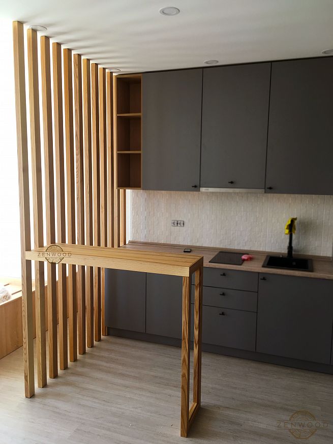 Перегородка зонування вертикальним брусом - Київ | ZenWood