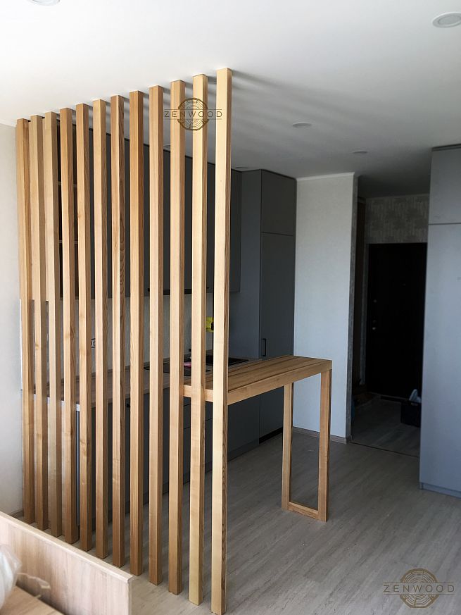 Перегородка зонування вертикальним брусом - Київ | ZenWood