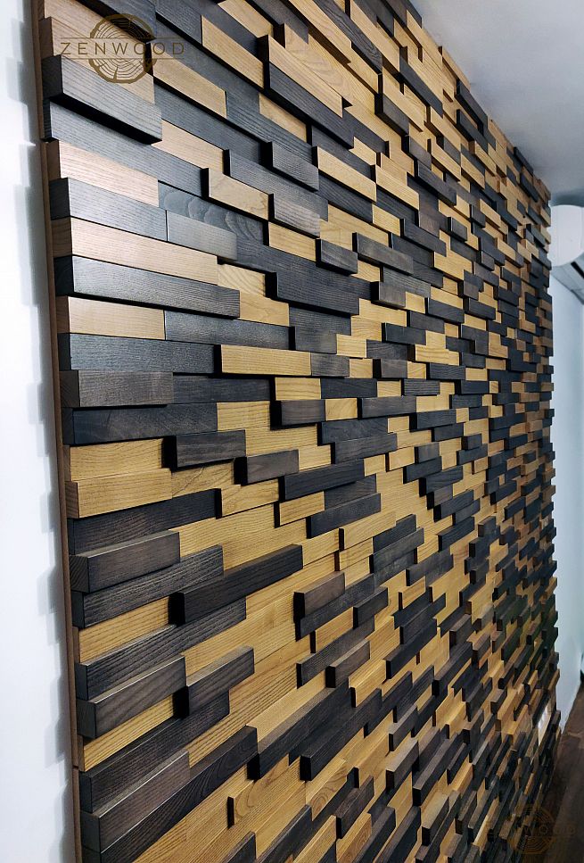 Декор стін з асиметричних дощок - Київ | ZenWood