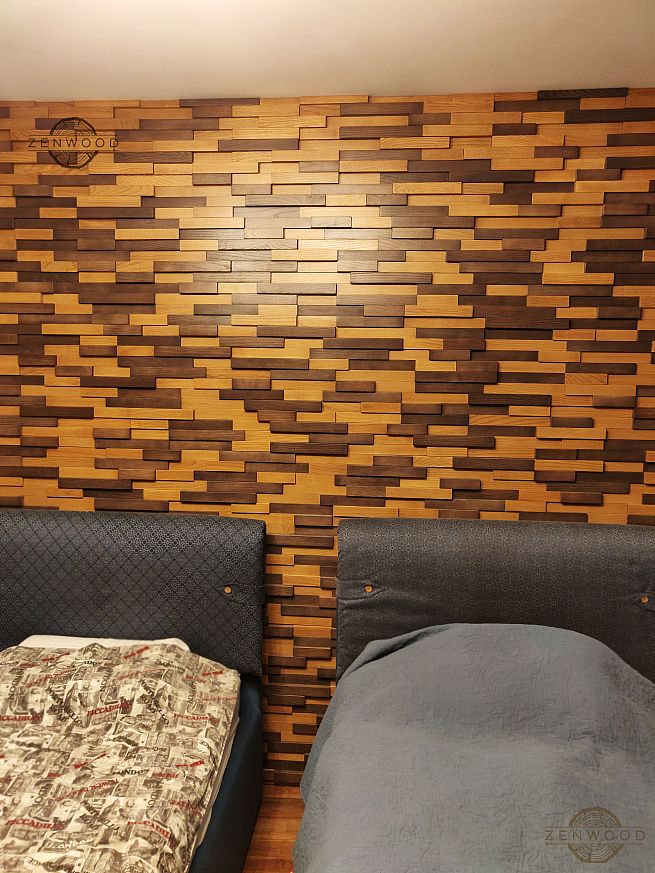 Декор стін з асиметричних дощок - Київ | ZenWood