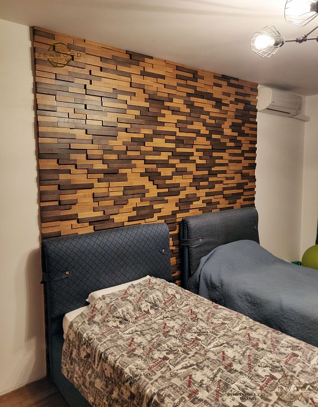 Декор стін з асиметричних дощок - Київ | ZenWood