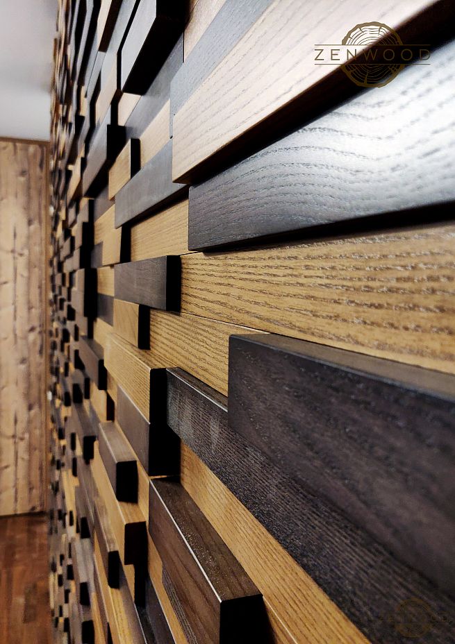 Декор стін з асиметричних дощок - Київ | ZenWood