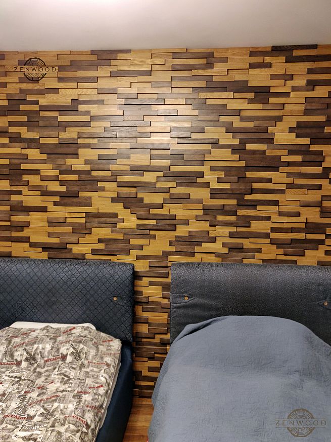 Декор стін з асиметричних дощок - Київ | ZenWood