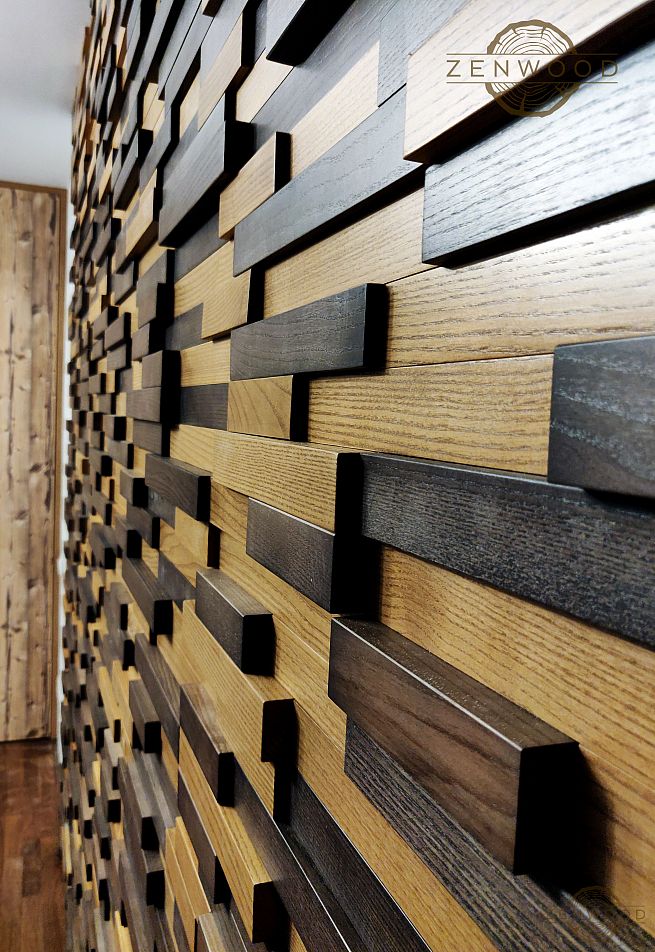 Декор стін з асиметричних дощок - Київ | ZenWood