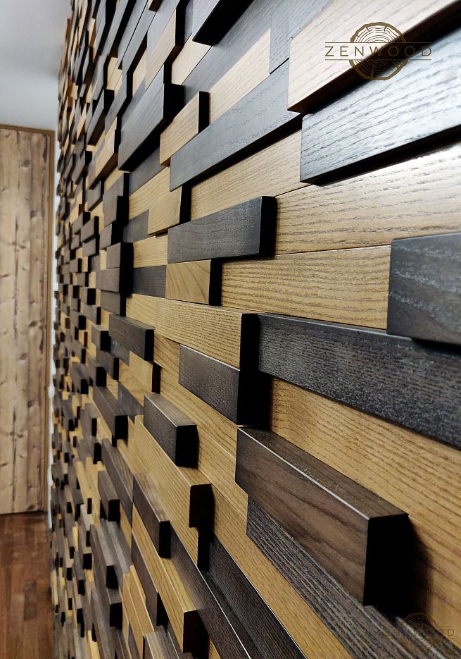 Декор стін з асиметричних дощок - Київ | ZenWood