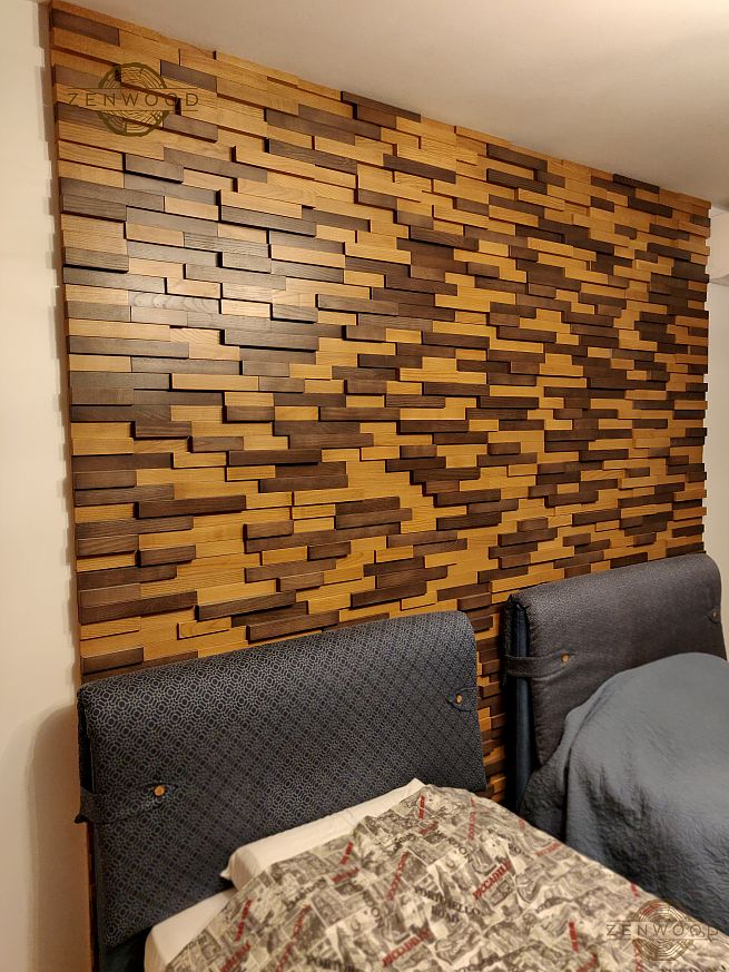 Декор стін з асиметричних дощок - Київ | ZenWood
