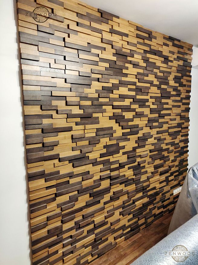 Декор стін з асиметричних дощок - Київ | ZenWood
