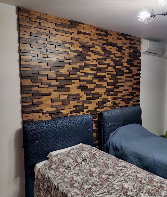Декор стін з асиметричних дощок - Київ | ZenWood