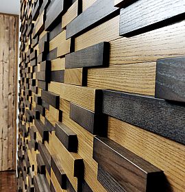 Стеновая панель в виде наборных брусочков - Киев | ZenWood