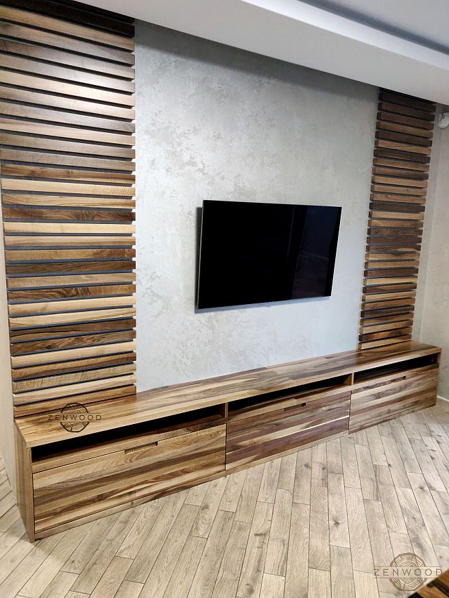 Декор стін горизонтальними рейками - Київ | ZenWood