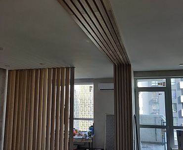 Декор стелі та стін вузьким блоком. Вбудований вішак. - Киев | ZenWood