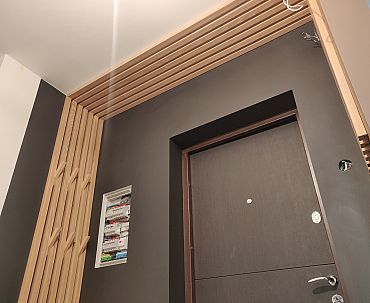 Декор стелі та стін біля входу. Вмонтований вішак Nota. - Киев | ZenWood