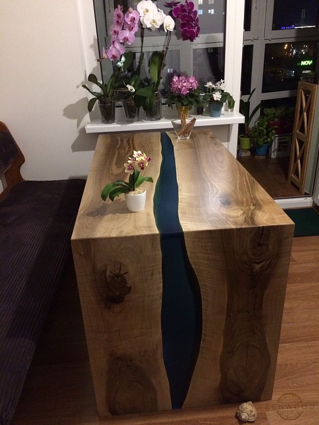 Столи з епоксидної смоли і дерева - Київ | ZenWood