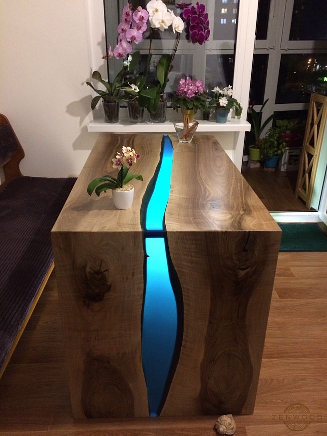 Столи з епоксидної смоли і дерева - Київ | ZenWood
