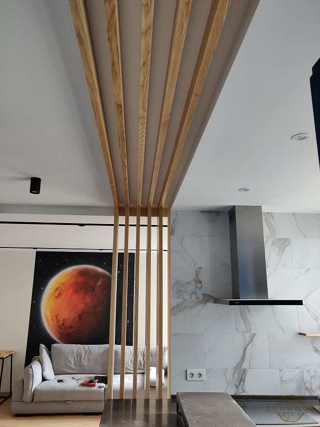 Перегородка зонування вертикальним брусом - Київ | ZenWood