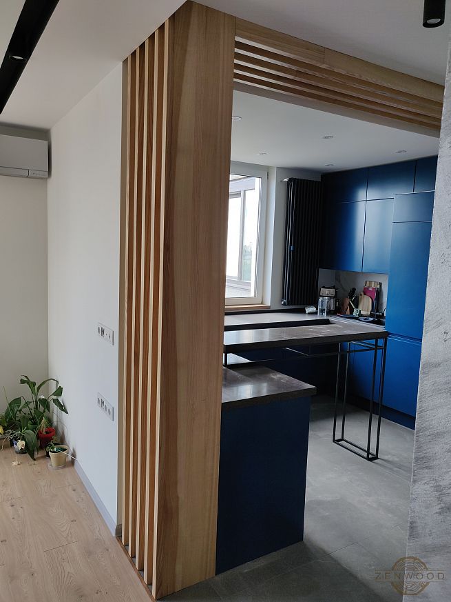 Перегородка зонування вертикальним брусом - Київ | ZenWood