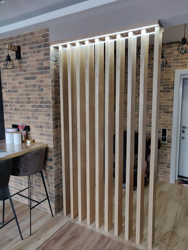 Перегородка зонування вертикальним брусом - Київ | ZenWood